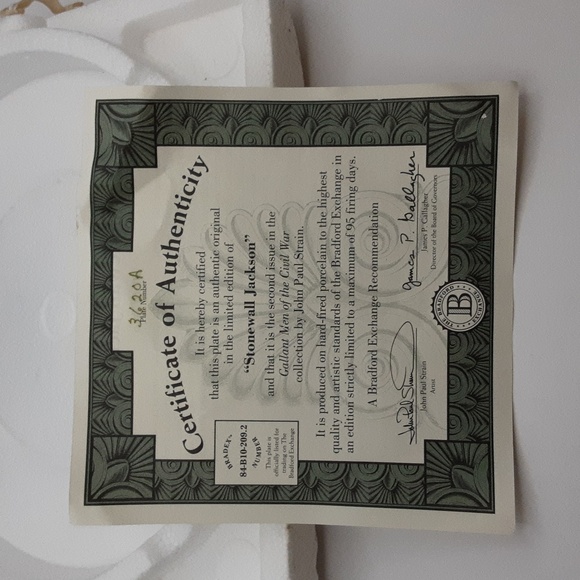 1994 Bradford Exchange Gallent Men of the Civil War Stonewall Jackson Plate - Picture 4 of 9